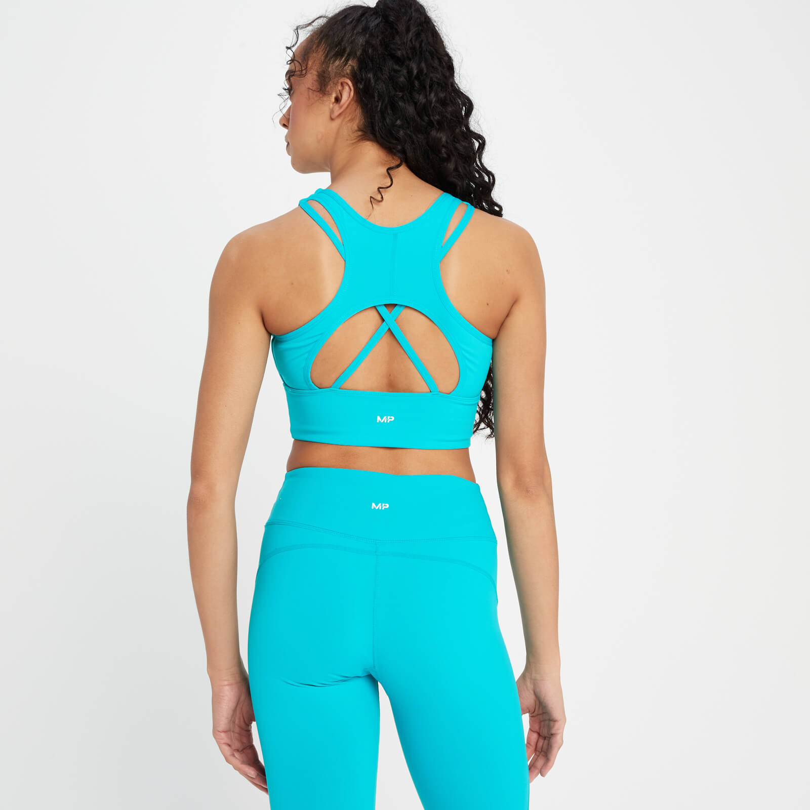 Brassière de sport longue MP Power pour femmes – Bleu lagon