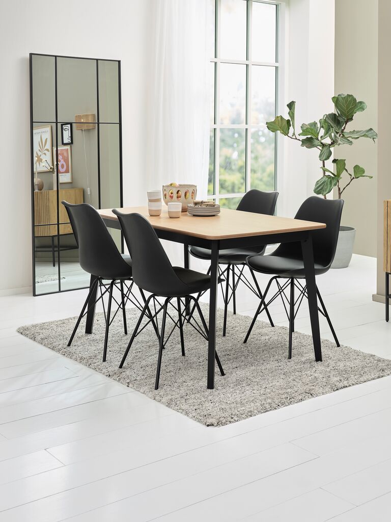 JEGIND Mesa de jantar JEGIND 80x130 carvalho/preto