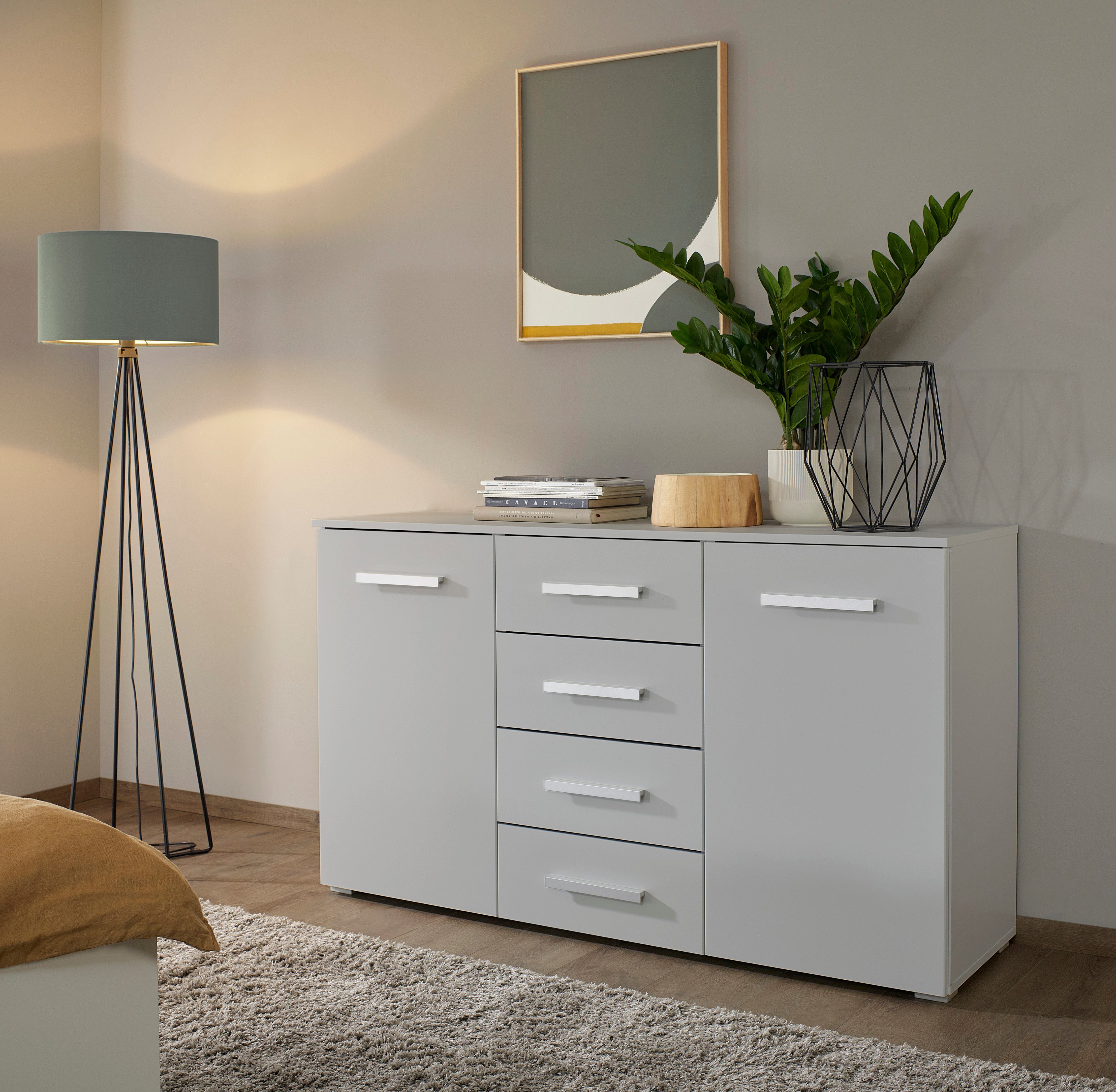 rauch Kommode Koluna, mit 4 Schubkästen, inkl. 3er-Set Filzboxen