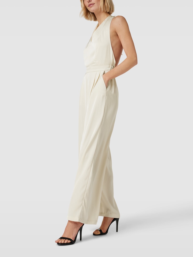 Jumpsuit mit offener Rückseite Modell 'VIRAVENNA' in ecru
