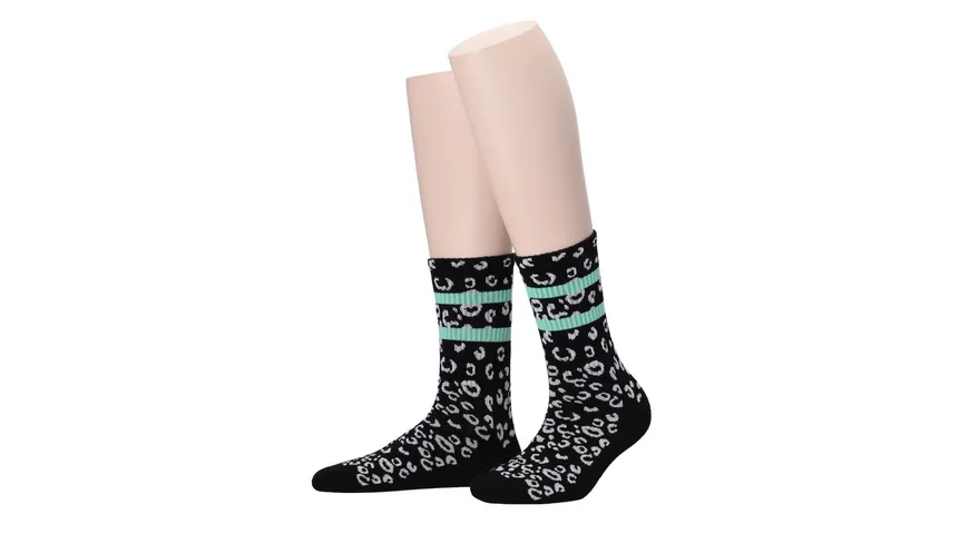 MOVE UP Damen Tennissocken Leo schwarz