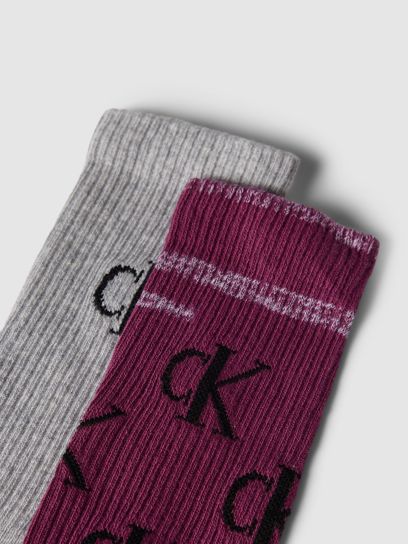 Socken mit Label-Details im 2er-Pack in pflaume