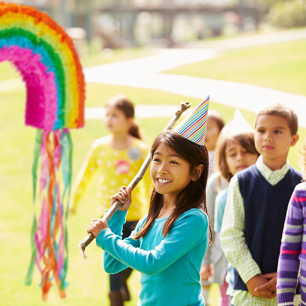 4-tlg. Pinata Set Regenbogen