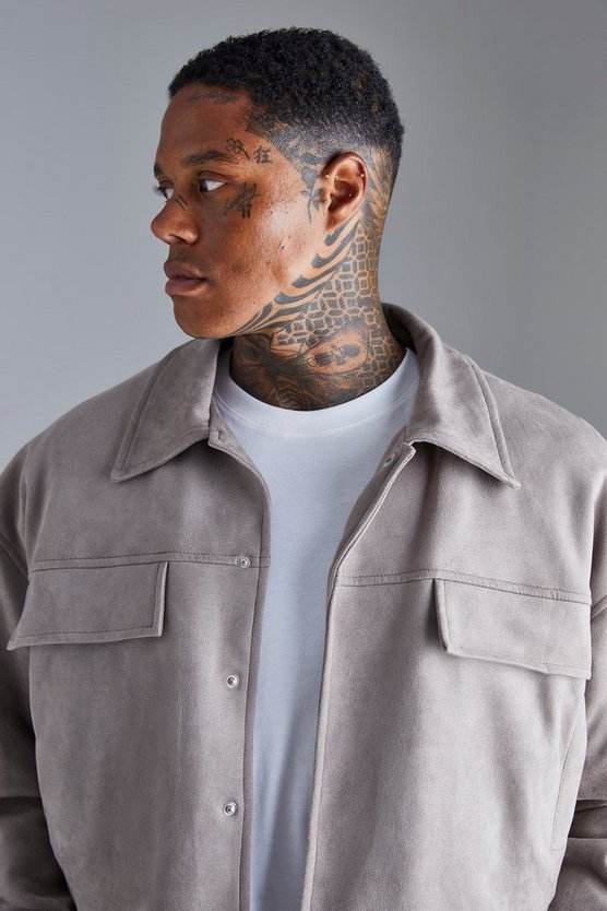 Kastige Wildleder Harrington-Jacke