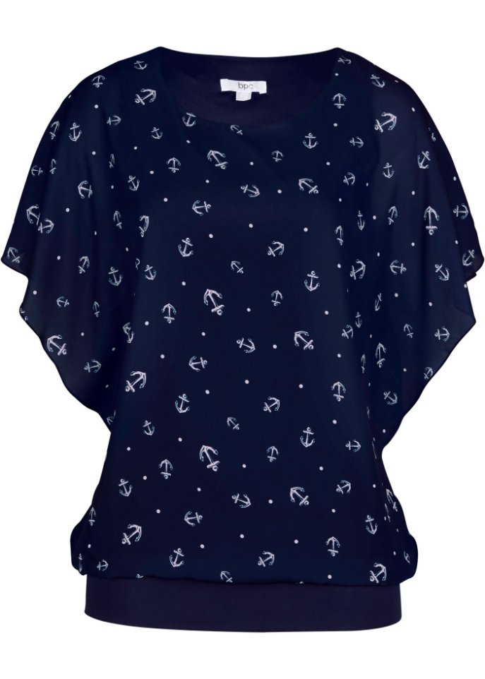 Georgette-Bluse, kurzarm