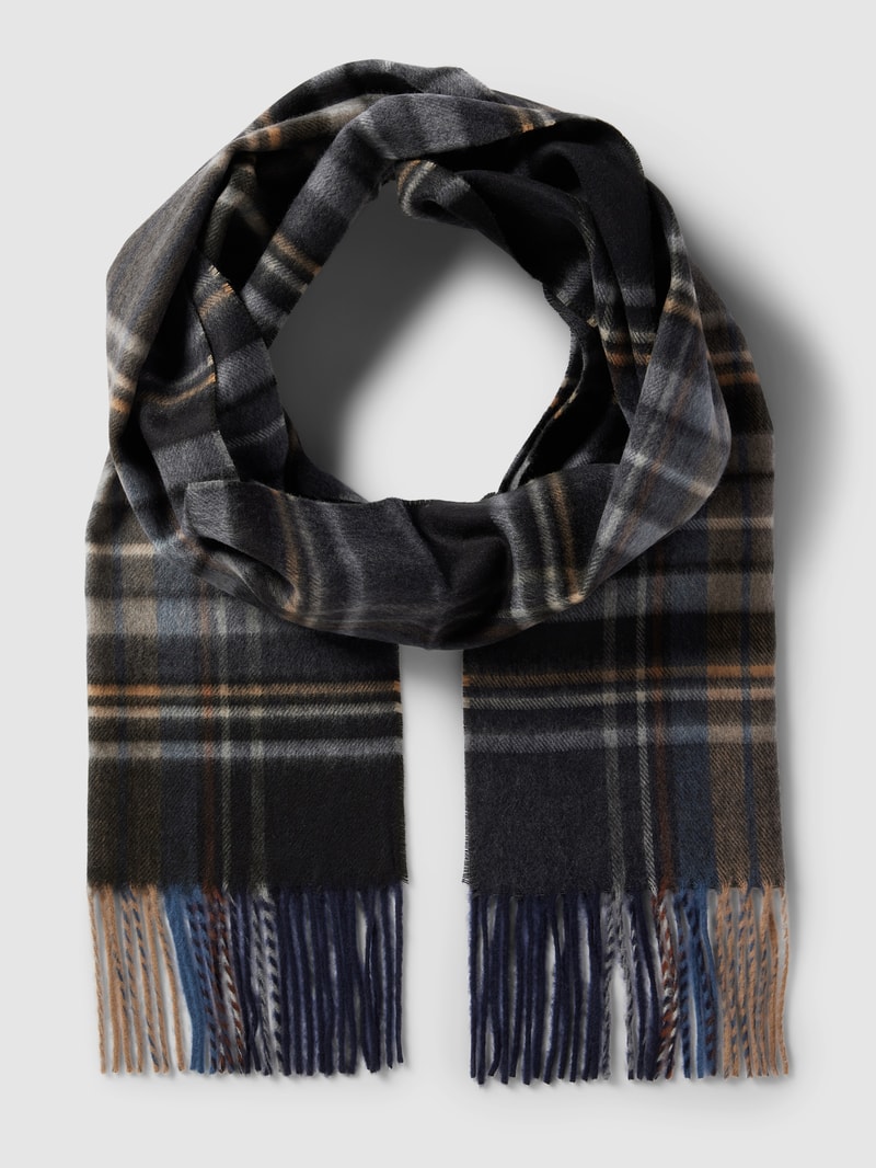 Schal mit Tartan-Karo in anthrazit meliert