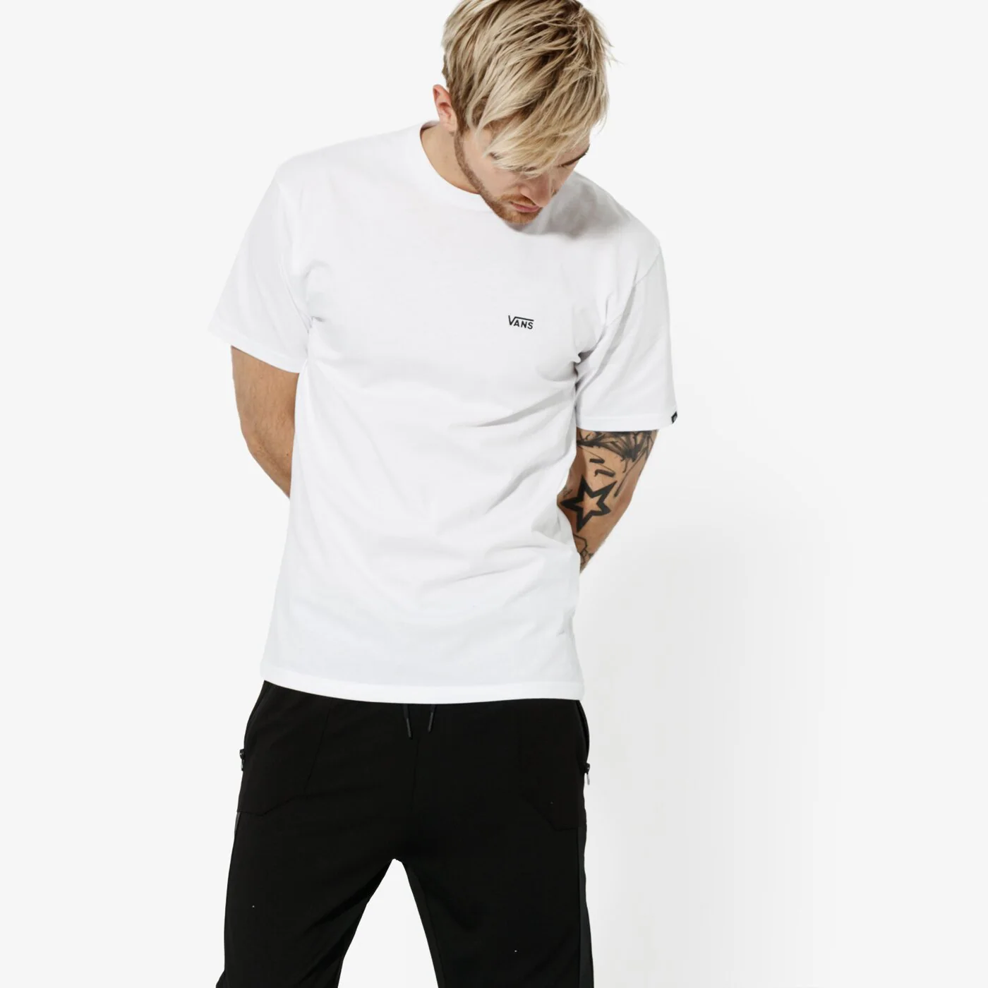 VANS T-SHIRT MN LEFT CHEST LOGO BIALY Weiß