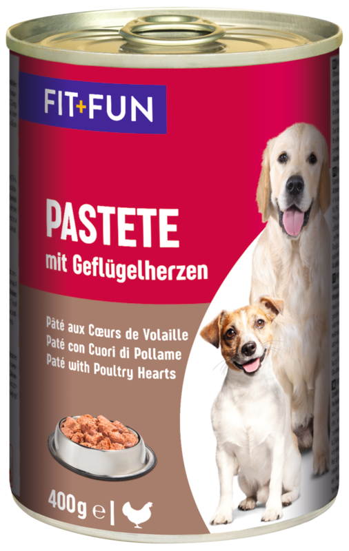 FIT+FUN Hundenassfutter FIT+FUN Pastete 6x400g Geflügelherzen