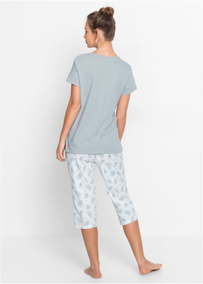 Capri Pyjama mit kurzen Ärmeln