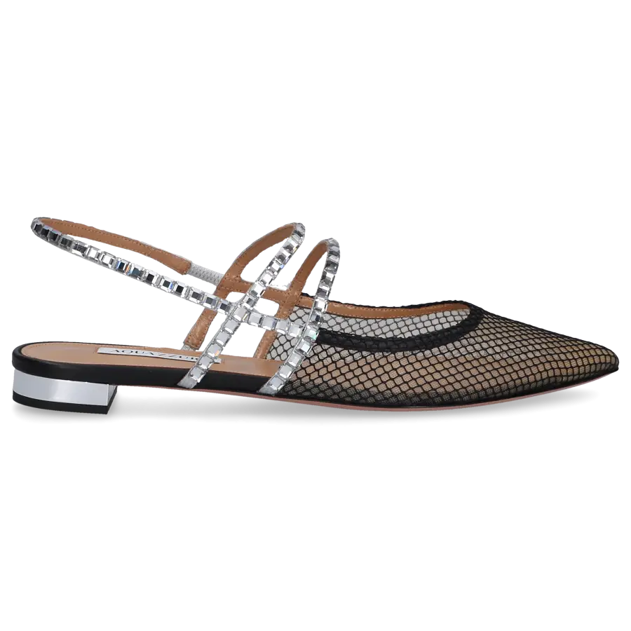 Aquazzura - Ballerinas MARTINI FLAT Mesh - schwarz