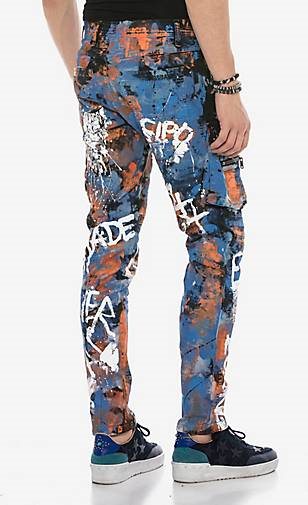 Cipo & Baxx Jeans mit Farbspritzer-Details