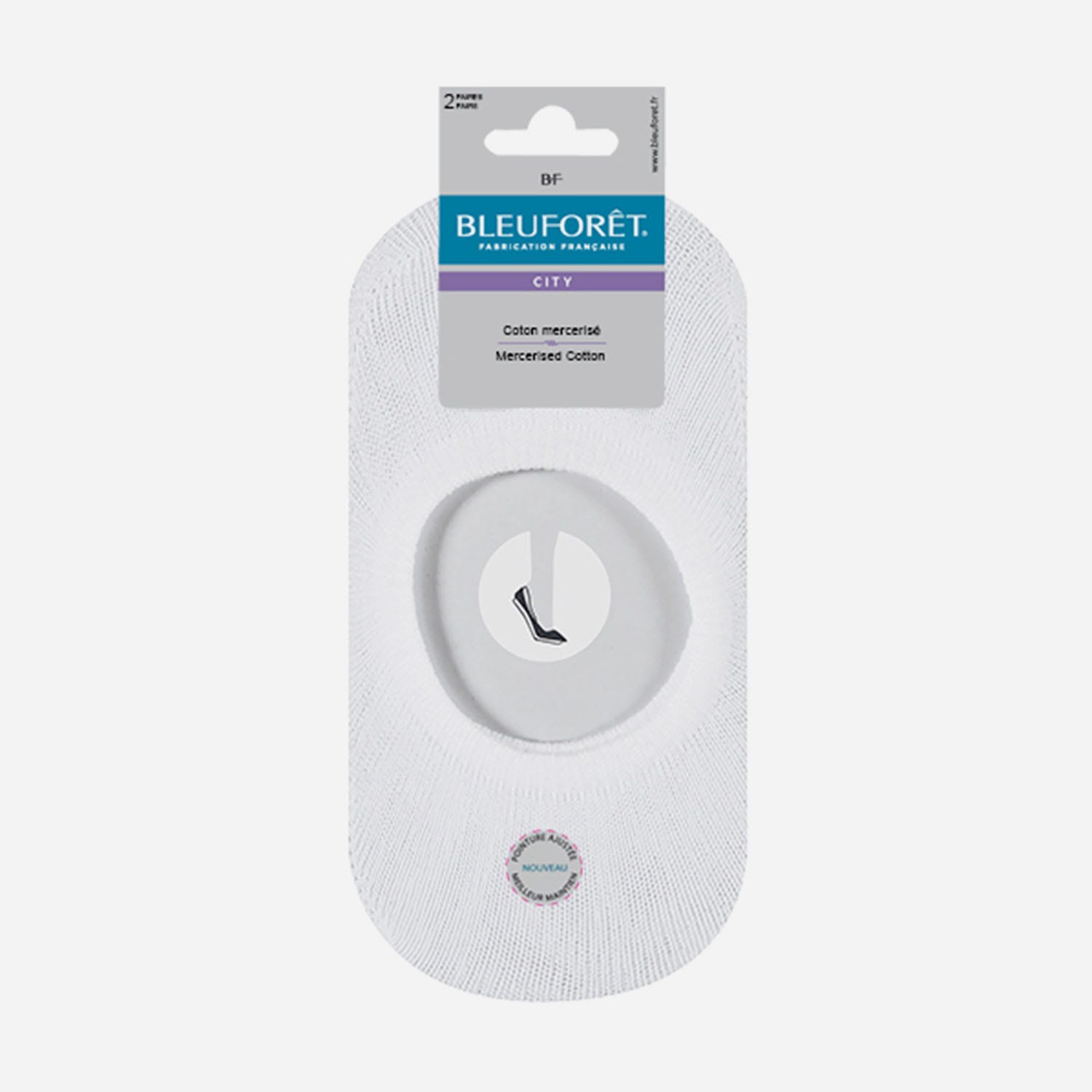 2 paires de chaussettes invisibles BLEUFORET blanches Pointure 36-38