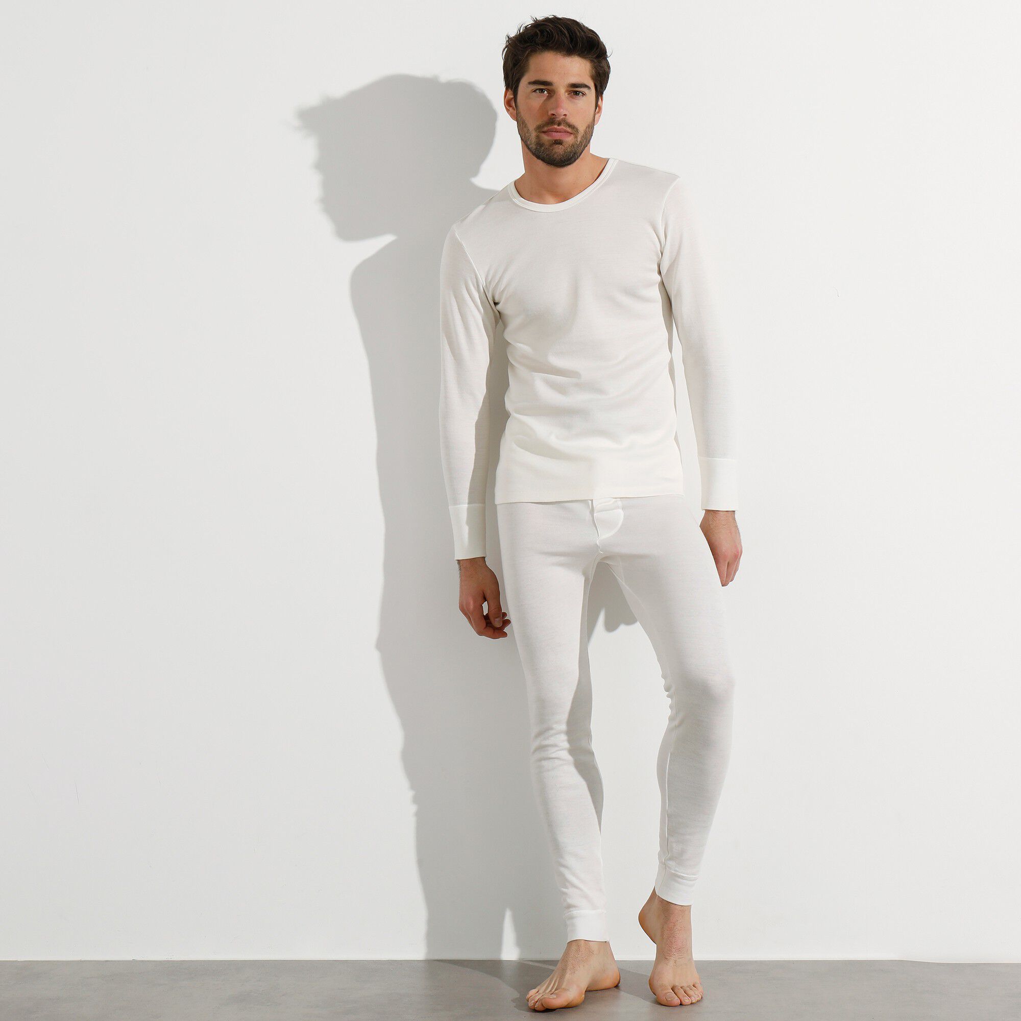 Caleçon long tricot double face ligne chaude