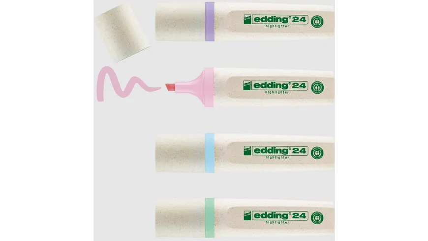 edding 24 EcoLine Textmarker 4er-Set pastellfarben