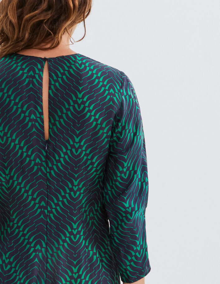 Robe marine à imprimé géométrique Femme