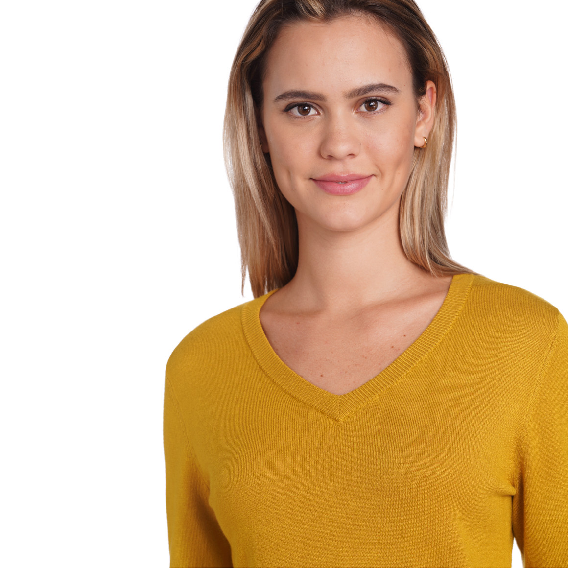 Damen Feinstrickpullover mit V-Ausschnitt