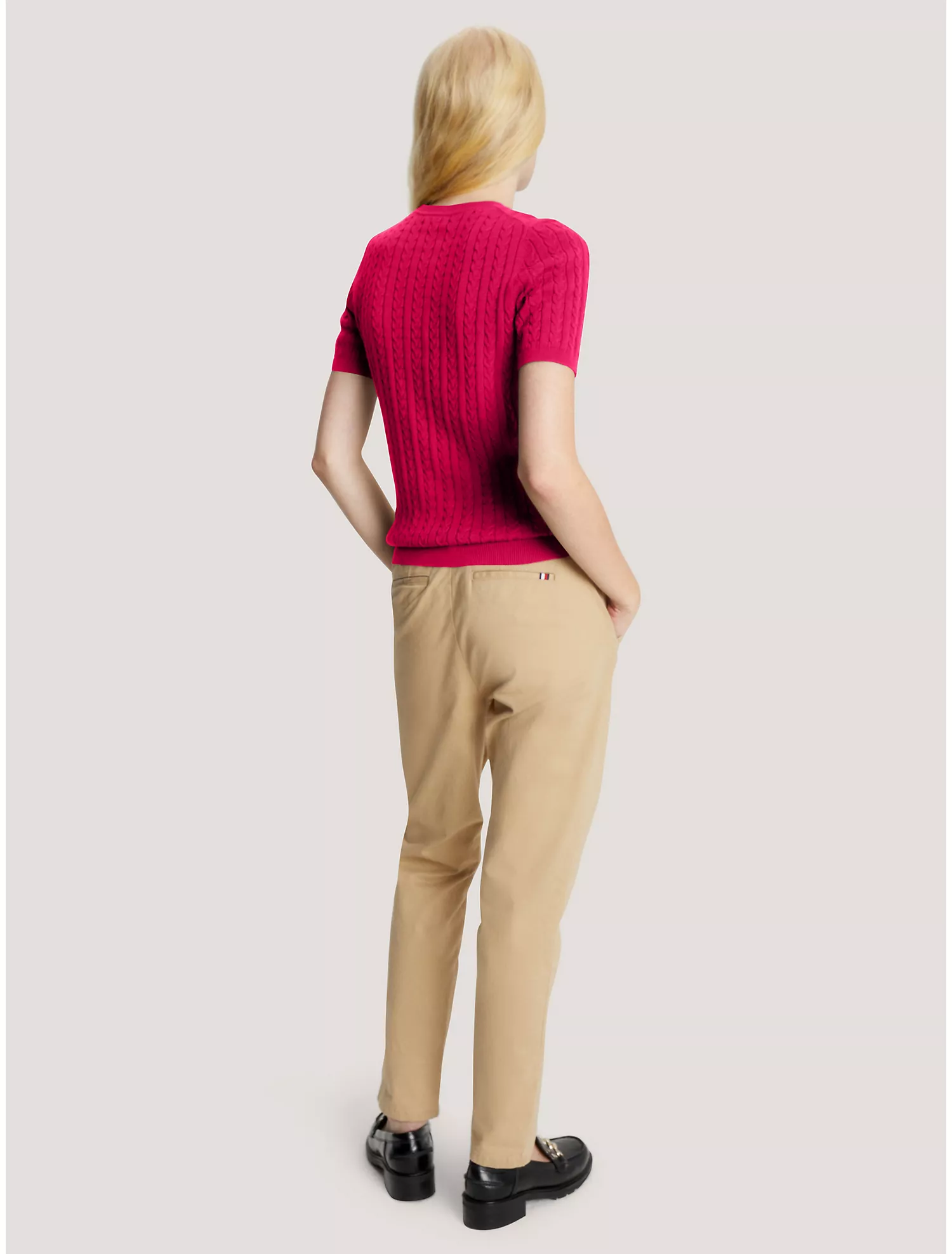 Cable Knit Short-Sleeve Sweater