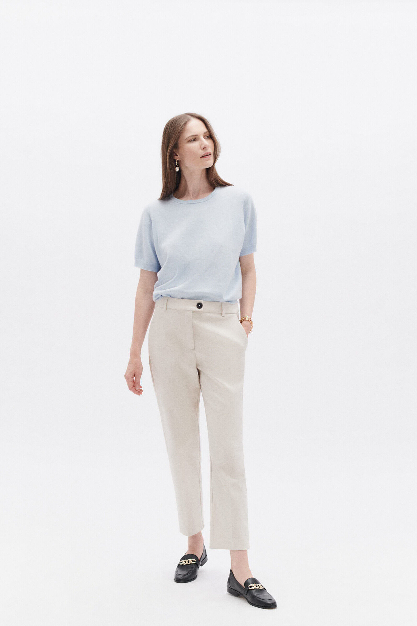 Pantalon psam beige femme