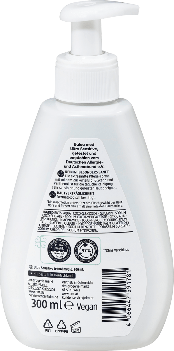Flüssigseife Waschlotion Ultra Sensitive, 300 ml