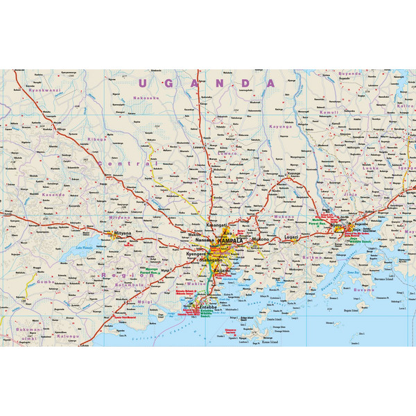 Reise Know-How Landkarte Uganda (1:600.000) - Straßenkarte