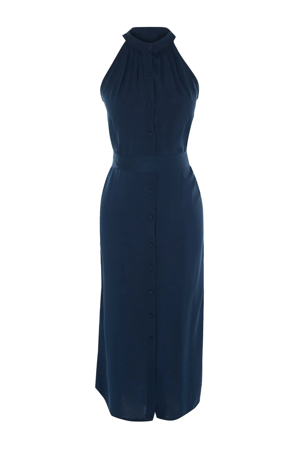Trendyol Collection  Marineblaues Webkleid mit Bindedetail