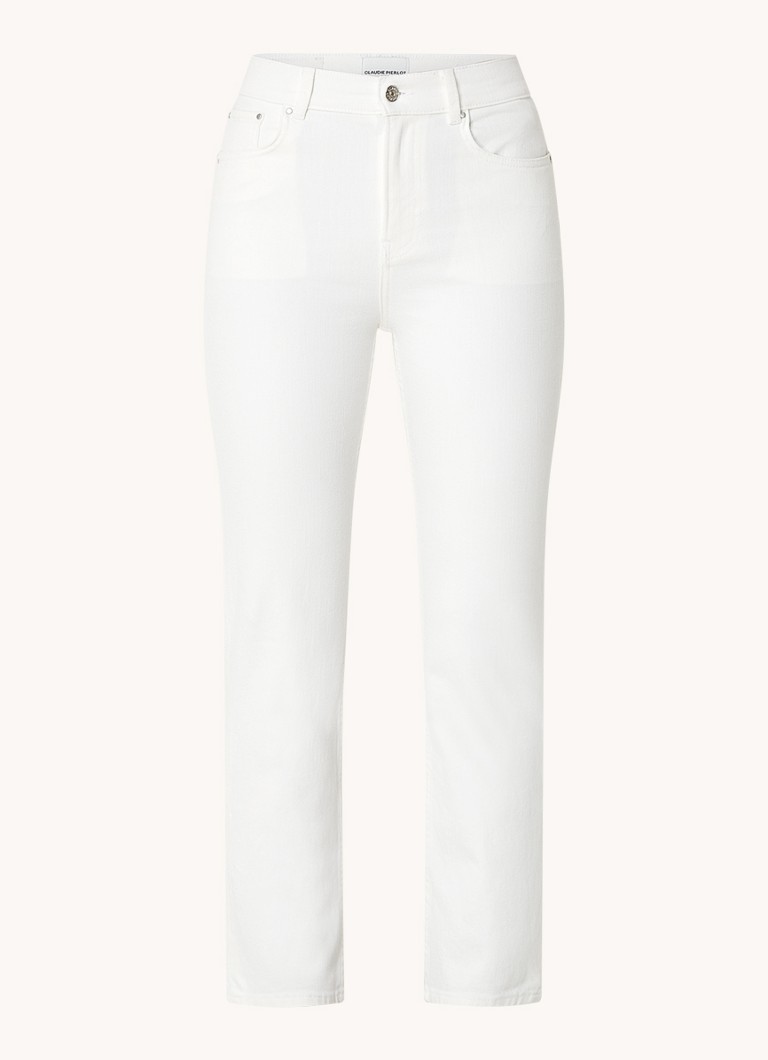 Modele Jean Claudie Pierlot Jean-Toto cu toc înalt, mulate, scurte și cropped, într-o culoare decolorată