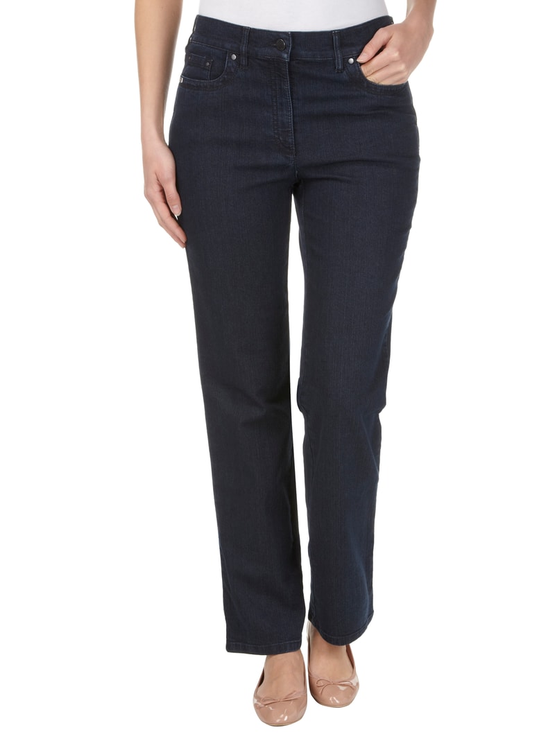 Comfort Fit Jeans mit Stretch-Anteil Modell 'Greta' in dunkelblau