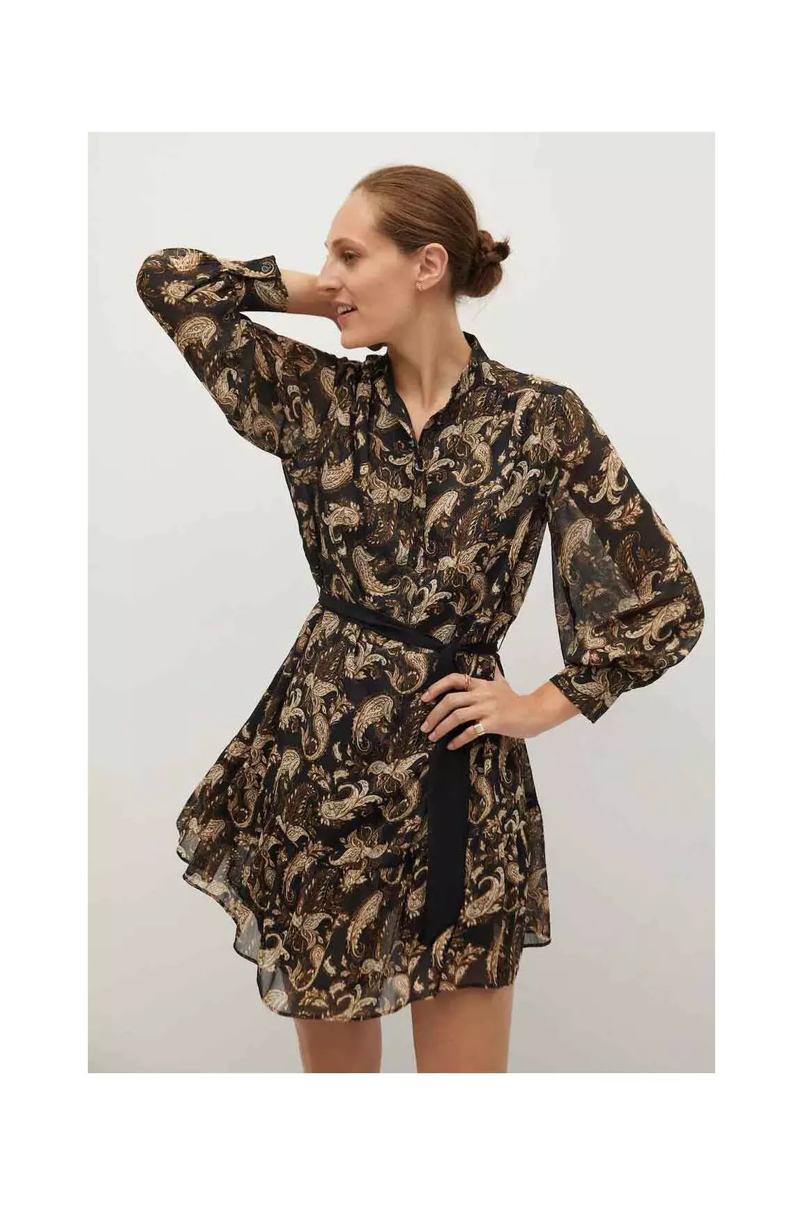 Mango Robes Mi Longues Femme couleur noir