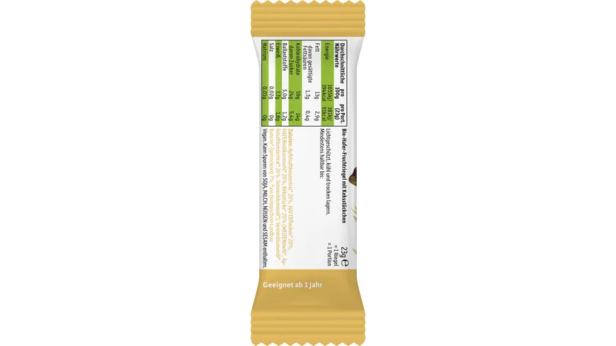 Freche Freunde Bio Feiner Haferriegel Apfel & Banane mit Keksstückchen 69 g