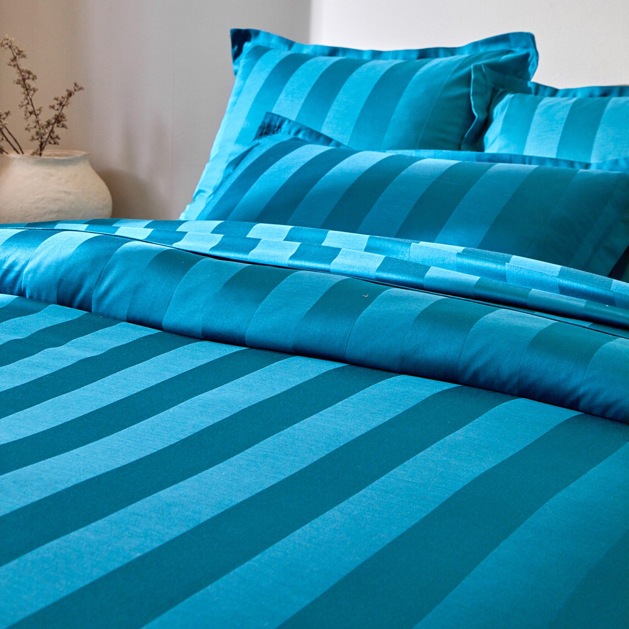 Linge de lit satin rayé