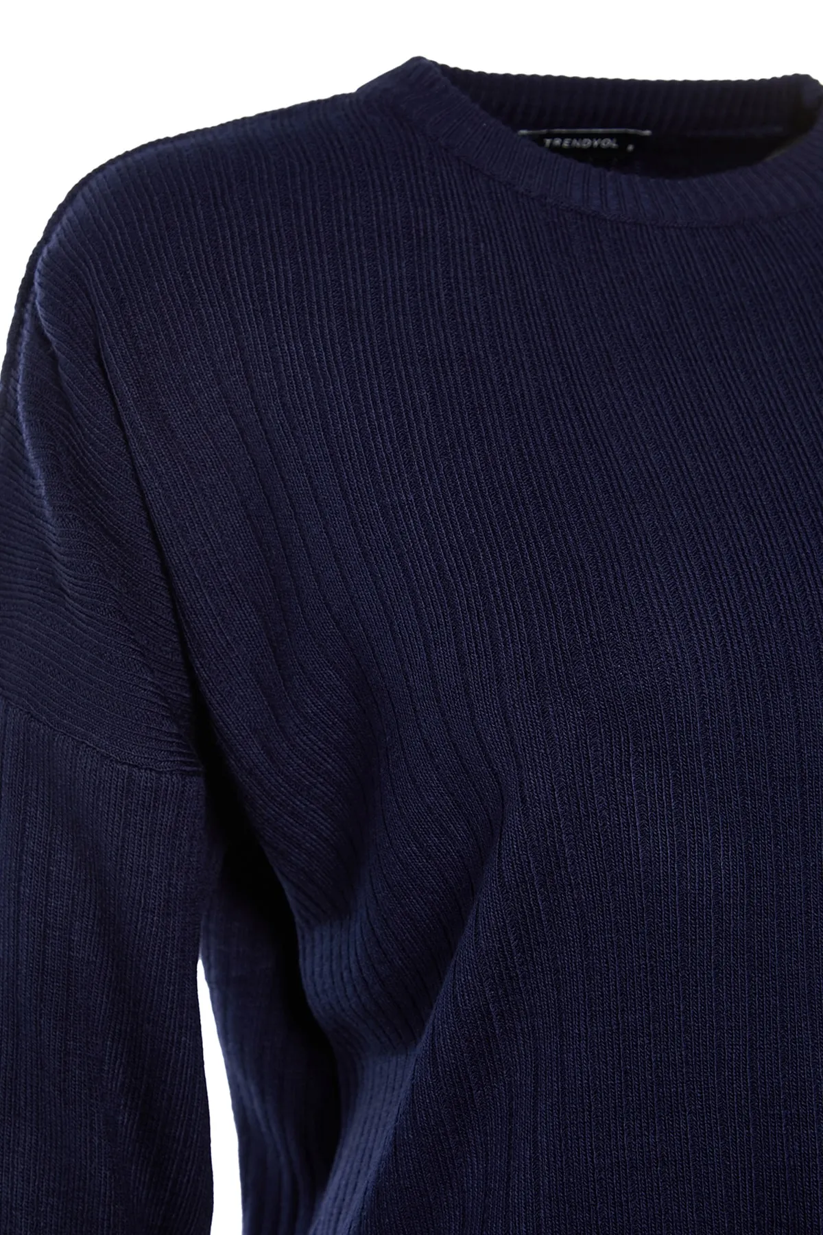 Trendyol Collection  Marineblaues Strickoberteil und -unterteil-Set mit Rundhalsausschnitt TWOSS20AU0084