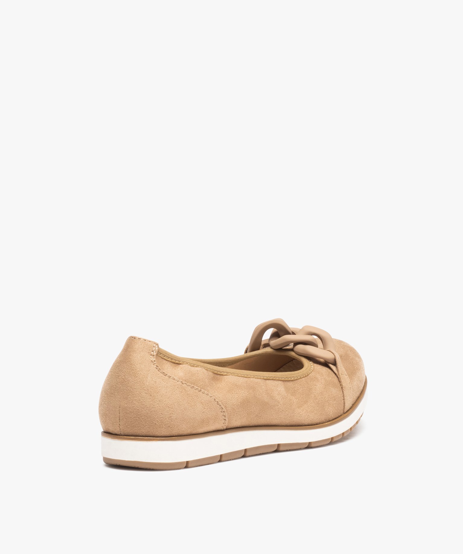 Ballerines femme avec chaine fantaisie et semelle bicolore beige | GEMO
