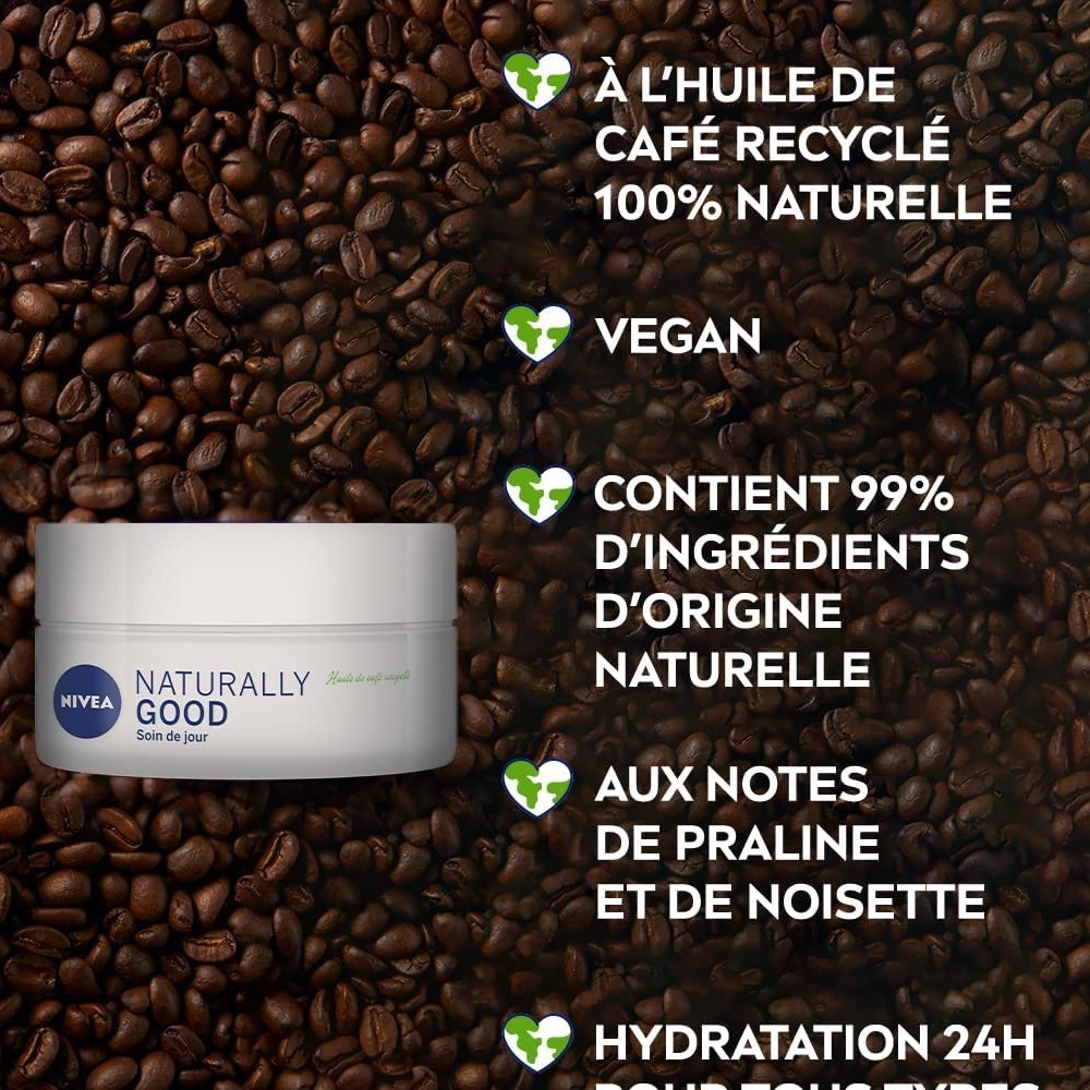 NIVEA poživljajoča dnevna krema z recikliranim kavnim oljem
