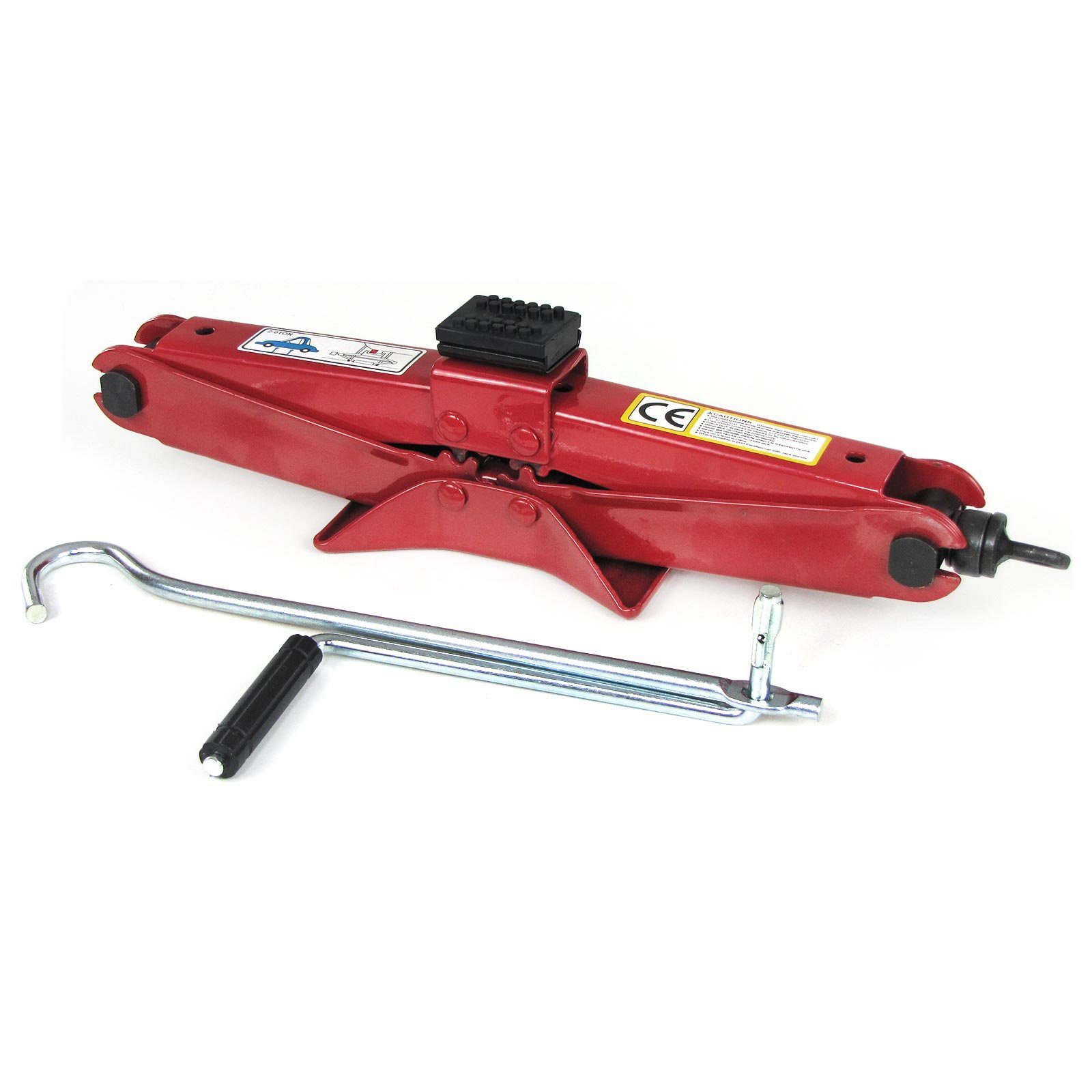 RAMROXX Hubwagen PKW KFZ Auto Scherenwagenheber Wagenheber Pannenhilfe bis 2T rot 115MM-400MM