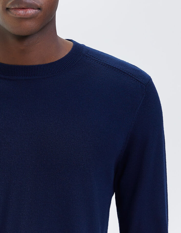 Pull marine tricot 100% laine Homme