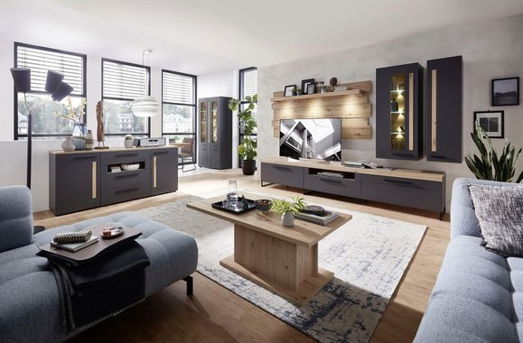 Innostyle Wohnwand Loft Two, (5-St), inkl. LED-Beleuchtung