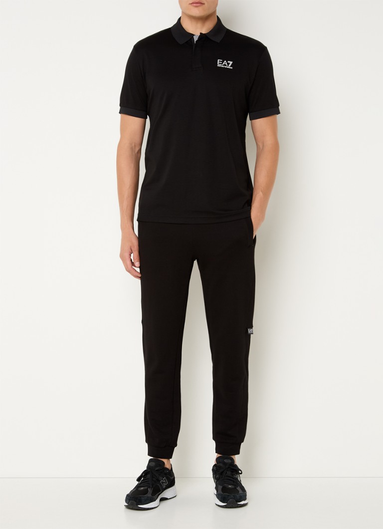 Polo Emporio Armani de corte regular com meio zíper e logotipo.