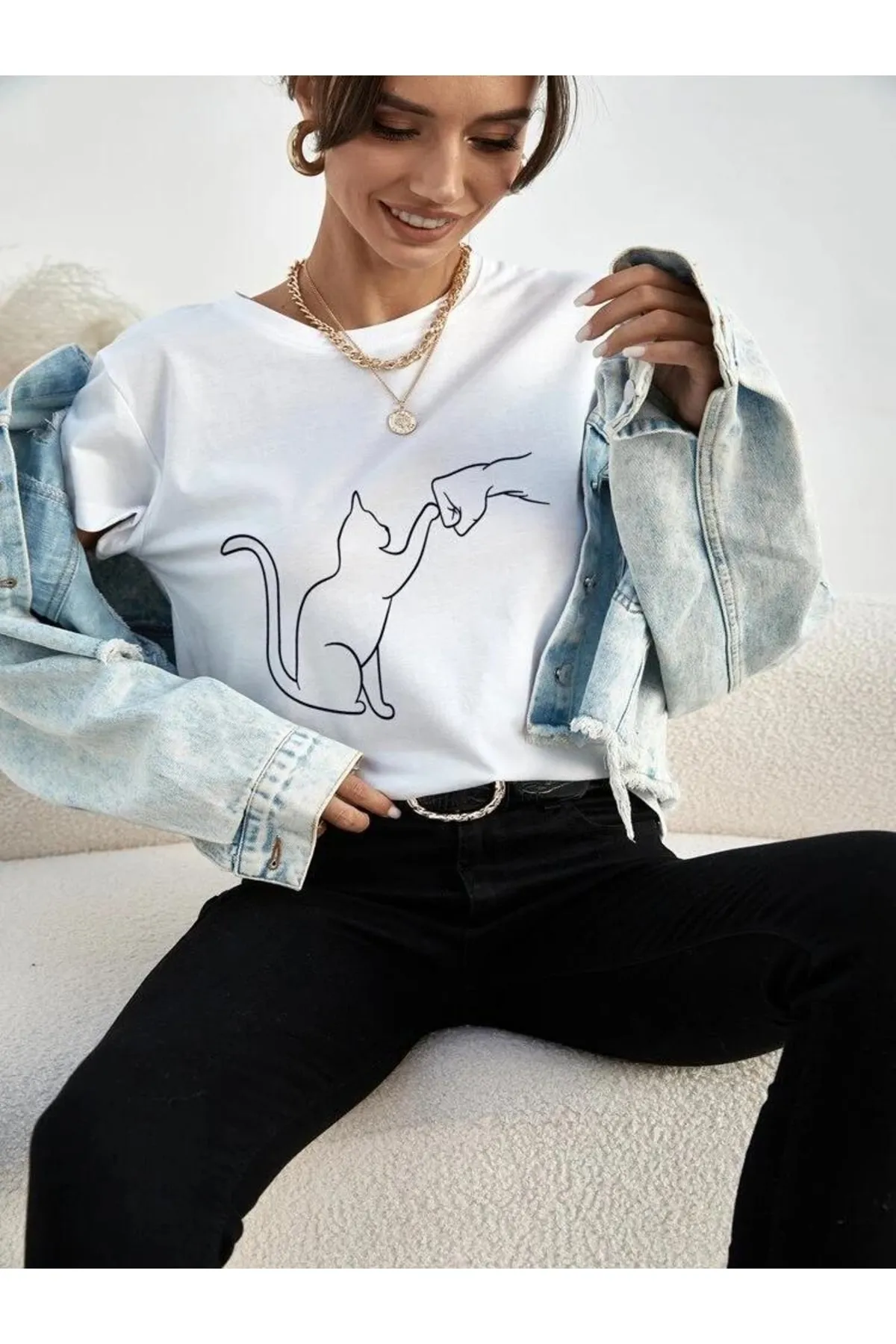 MOONBULL  Unisex-T-Shirt „Lover Cat“ mit Aufdruck