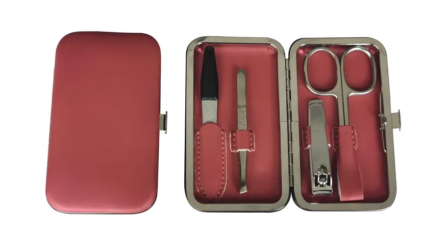 InCase Rahmenmaniküre Etui, 4-teilig, Kirschrot Kirschrot