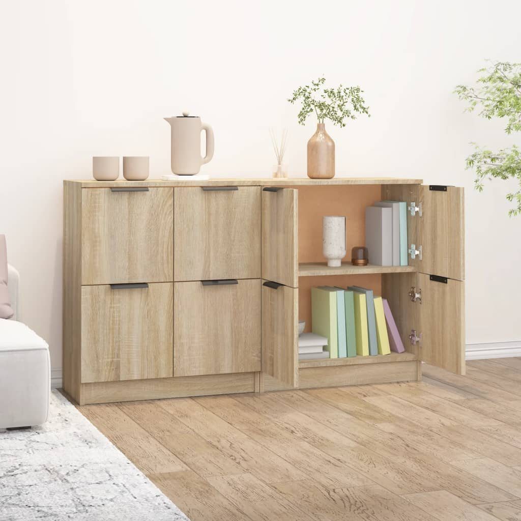 vidaXL Sideboard Sideboards 2 Stk. Sonoma Eiche 60x30x70 cm Holzwerkstoff (2 St)