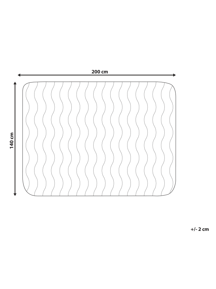 Beliani Topper RUEN in Weiß - (W) 140 x (H) 1 x (L) 200 cm günstig kaufen onesize