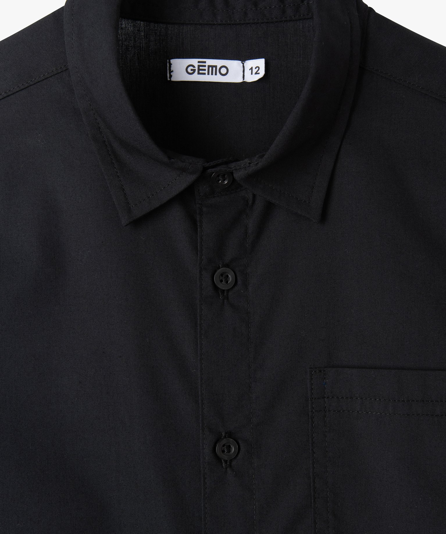 Chemise Garçon classique unie à manches longues noir | GEMO