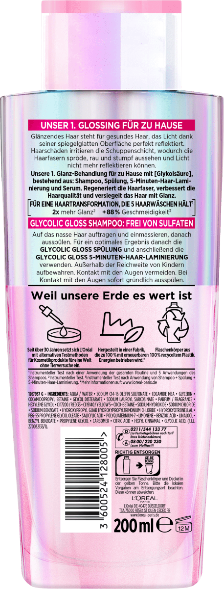 Shampoo Glycolic Gloss, 200 ml