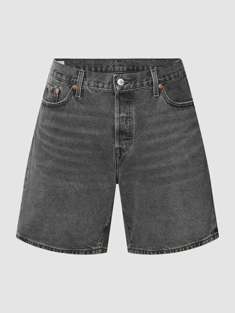 PLUS SIZE Jeansshorts mit Label-Patch in schwarz