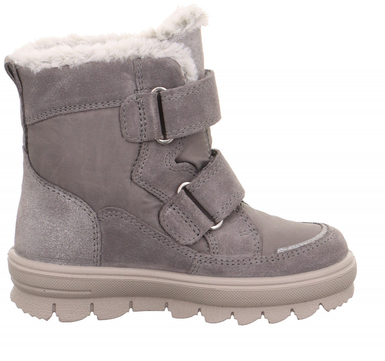 FLAVIA - Grau/Pink Boots mit Klettverschluss