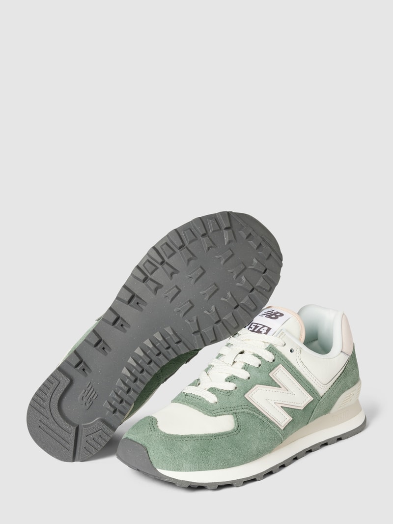 Sneaker aus echtem Leder in grün