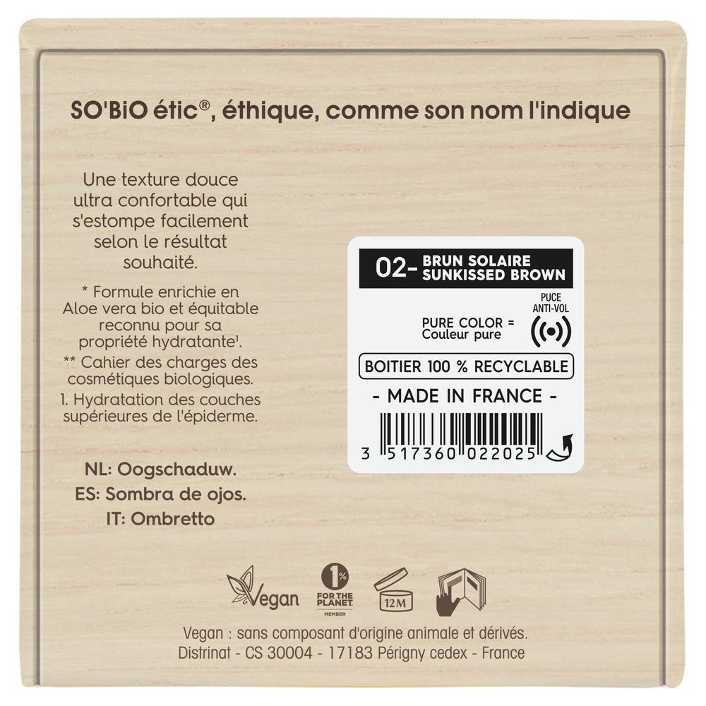 LÉA NATURE SO BiO étic Fard à paupières, Pure Color - 02 Brun solaire Fard à paupière