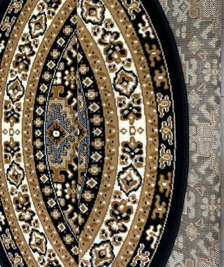 Teppich Diantha, my home, rund, Höhe: 9 mm, Orient-Optik, Teppich mit Bordüre, Kurzflor, elegant, weich
