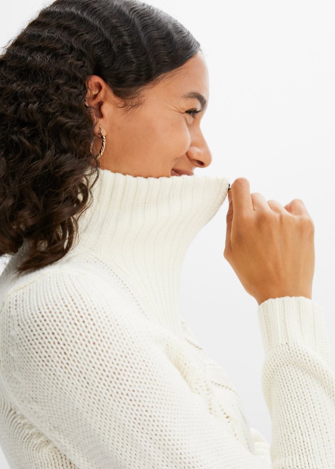 Troyer Pullover mit Zopfmuster