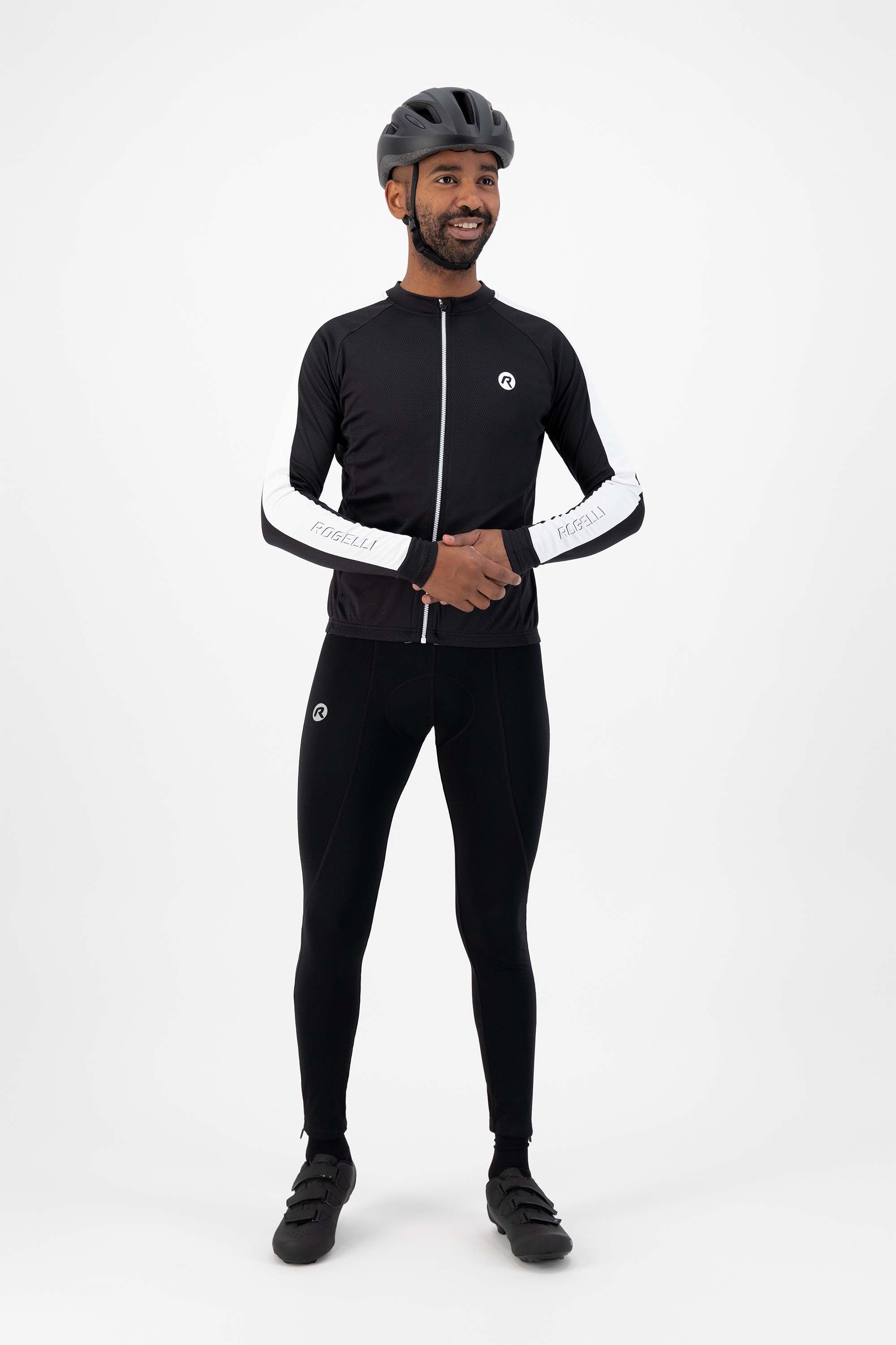 Rogelli Explore Black White Herren Langarm-Radtrikot